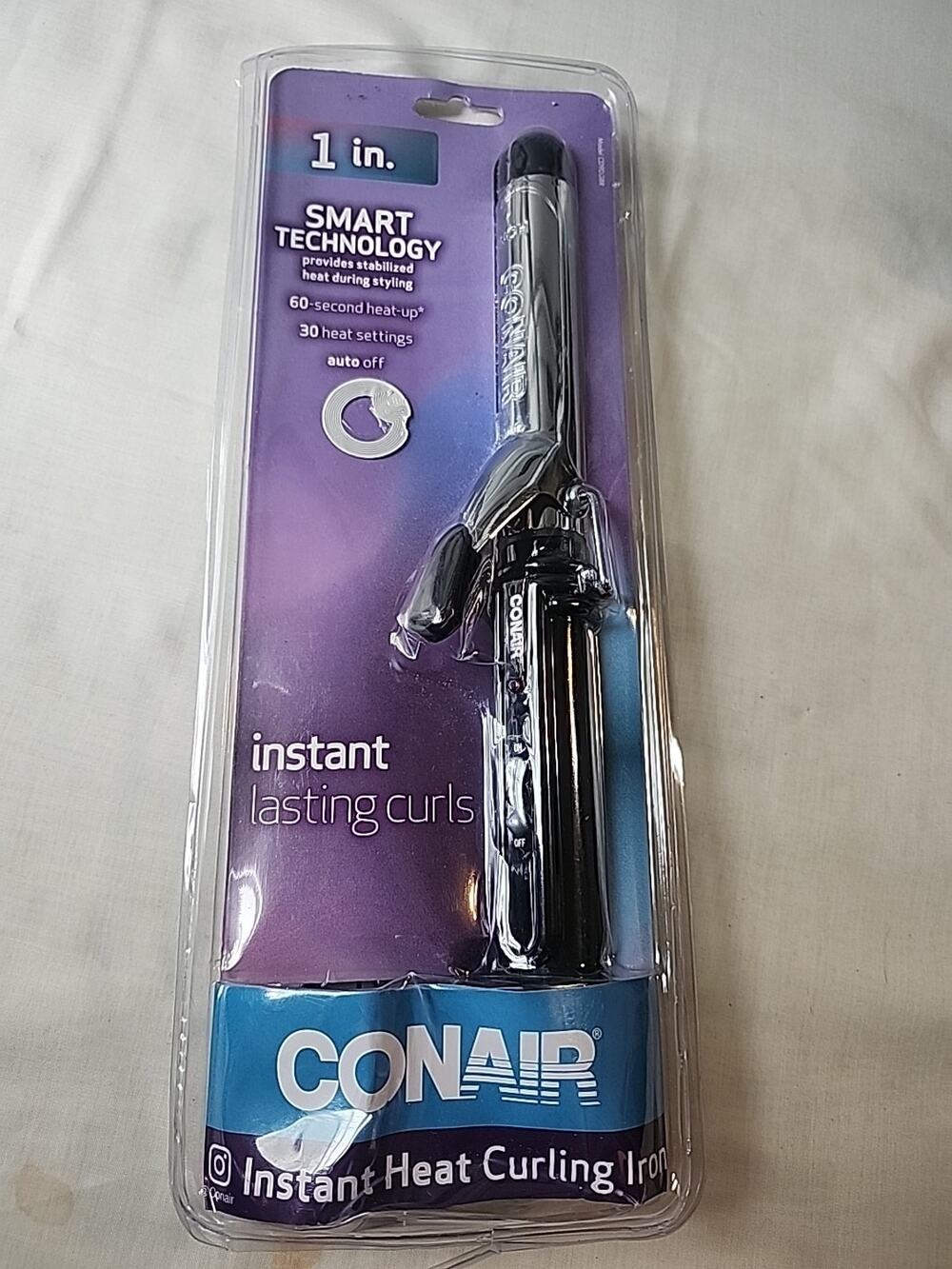 Conair Instant Heat Curling Iron Lasting Curls 1" Barrel Smart Technology 30 Hea